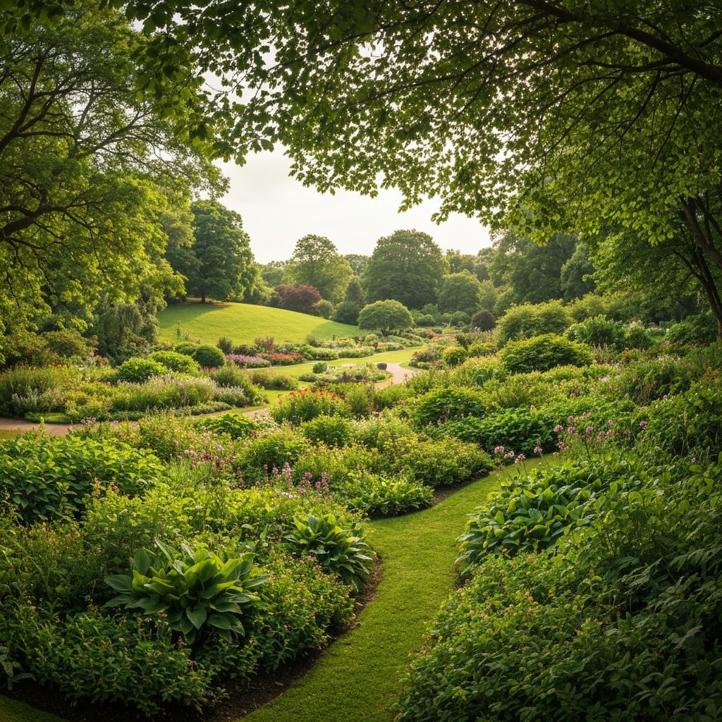 Pemandangan alam dengan tanaman hijau